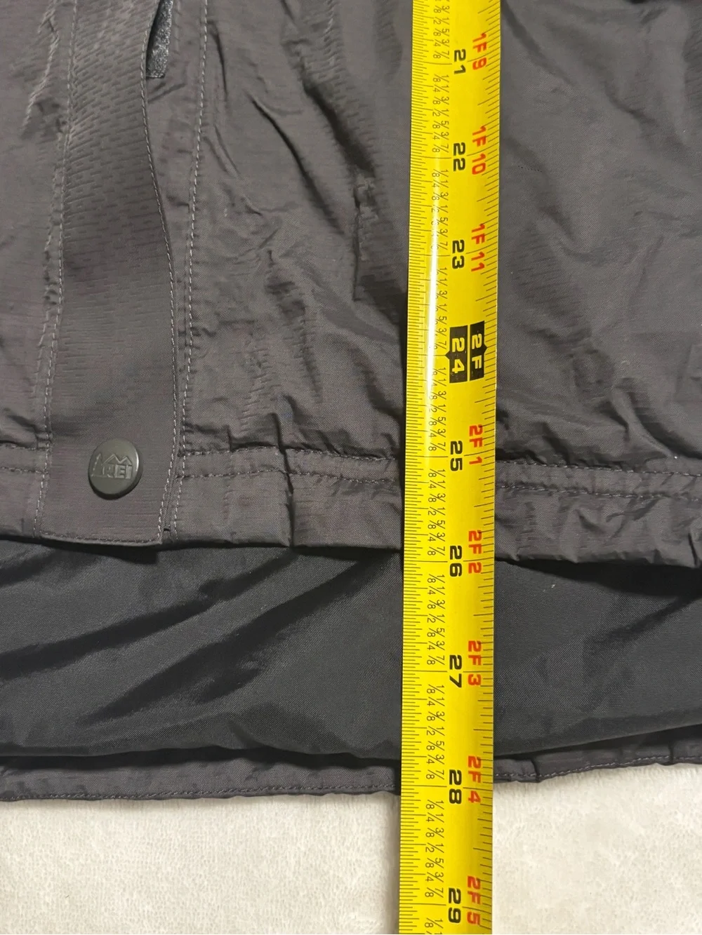 REI Coat Full Zip Hood Blue And Black